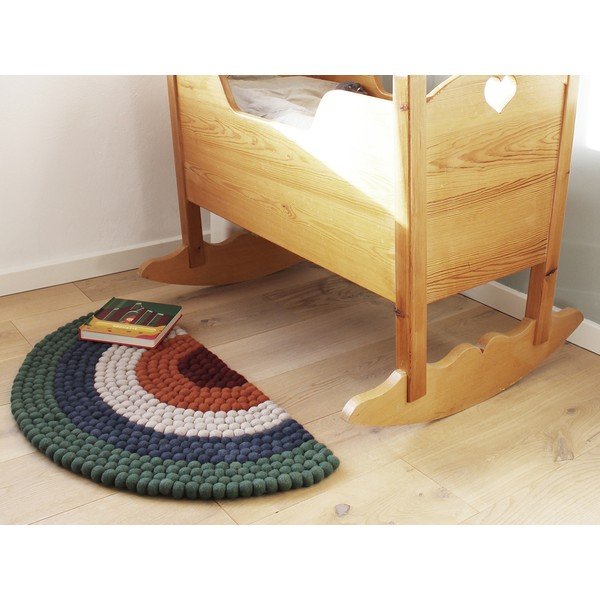 Dětský kuličkový vlněný koberec Wooldot Ball Rugs Rainbow Green-image-4
