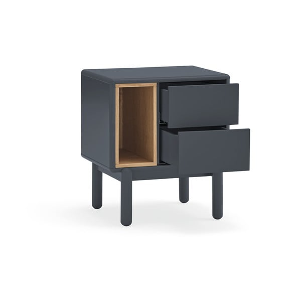 Tmavě šedý noční stolek Corvo - Teulat-image-3