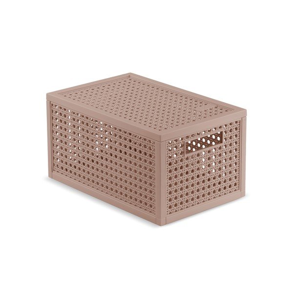 Starorůžový úložný box s víkem z recyklovaného plastu 19x30x15 cm Kaya – Curver