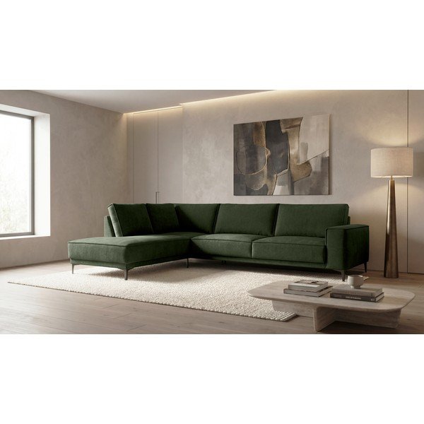 Zelená žinylková rohová pohovka (levý roh/do L) Copenhagen – Scandic-image-1