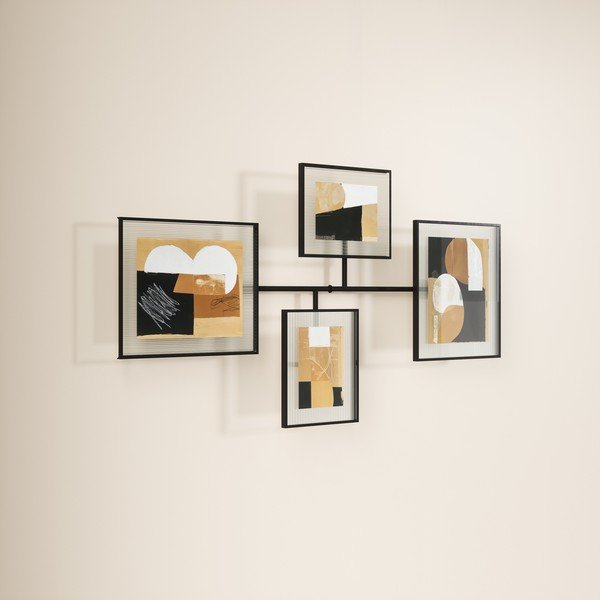 Leskle černý kovový/skleněný rámeček na zeď 57x99 cm Flute – Umbra-image-2