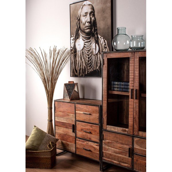 Komoda z masivu akácie v přírodní barvě 90x90x40 cm Elmer – Bizzotto-image-1