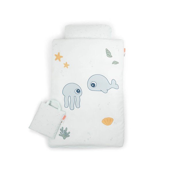 Bílé bavlněné povlečení Done by Deer Jelly & Wally, 100 x 140 cm