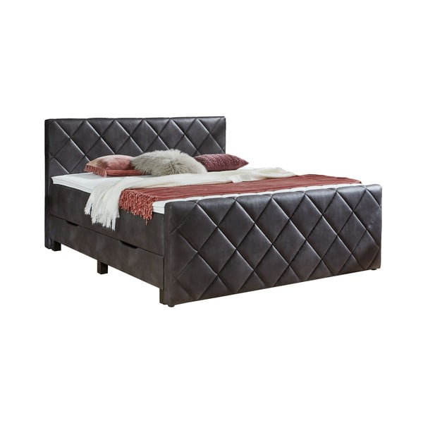 Černá boxspring postel s úložným prostorem 180x200 cm Chester – Rojaplast