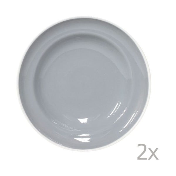 Sada 2 talířů na těstoviny Puck 23 cm, šedý