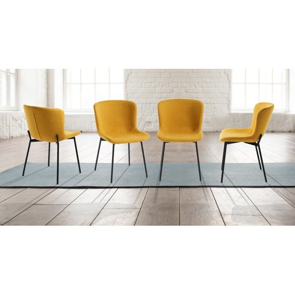 Okrově žluté jídelní židle v sadě 2 ks Snug – Tomasucci-image-3