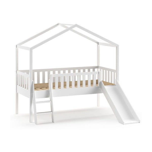 Bílá domečková/vyvýšená dětská postel 90x200 cm Dallas - Vipack