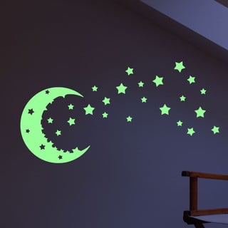 Sada nástěnných svítících dětských samolepek Ambiance Moon and Stars