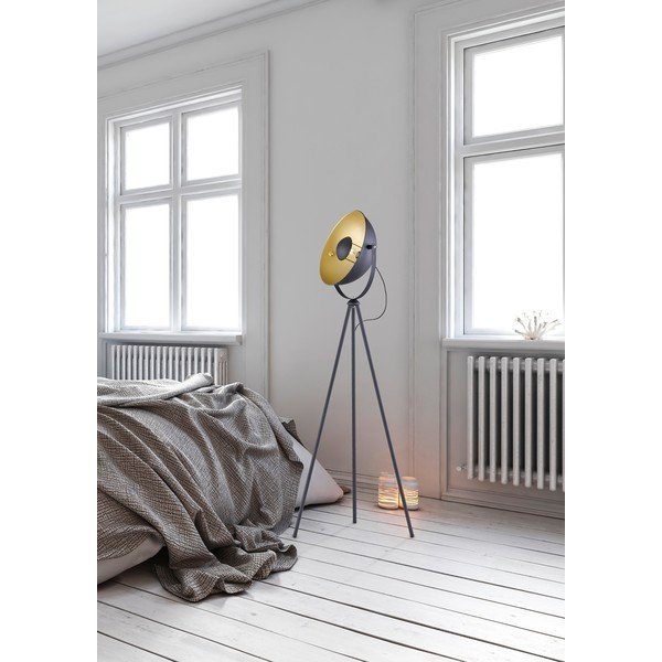 Tmavě šedá kovová stojací lampa Reality Chewy, výška 160 cm-image-1