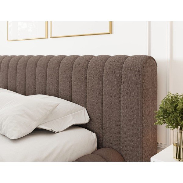 Hnědá čalouněná dvoulůžková postel s úložným prostorem s roštem 140x200 cm Carilla – ELTAP-image-4