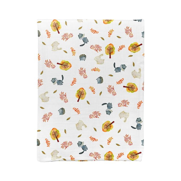 Bílá mušelínová dětská deka 75x100 cm Forest – Mijolnir