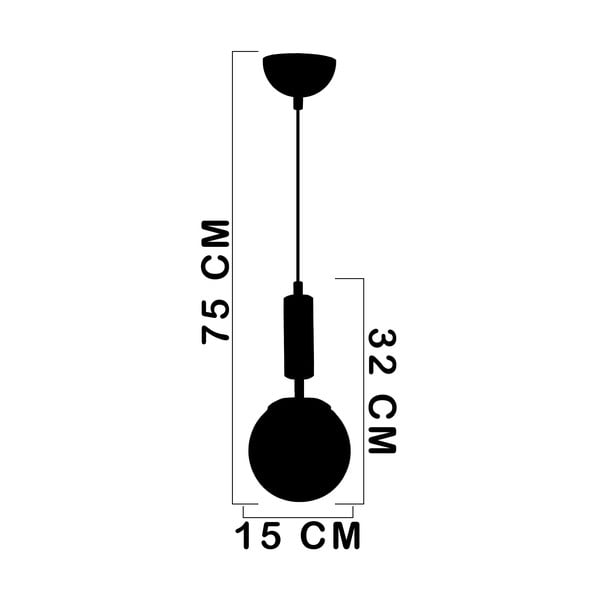 Žluto-černé závěsné svítidlo se skleněným stínidlem ø 15 cm Hector – Squid Lighting-image-2