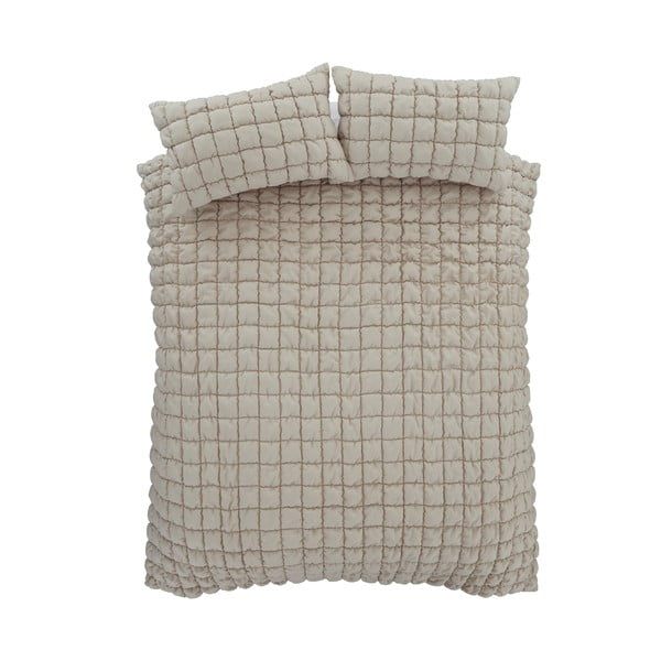 Béžové povlečení na dvoulůžko 200x200 cm Puffer – Catherine Lansfield-image-2