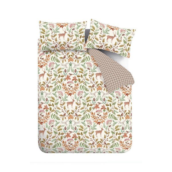 Krémové povlečení na dvoulůžko 200x200 cm Woodland Stag – Catherine Lansfield