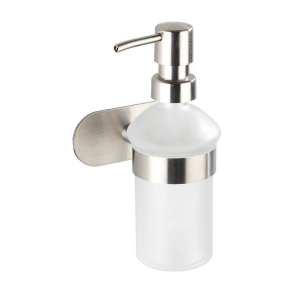 Samodržící skleněný dávkovač mýdla v matně stříbrné barvě 200 ml Orea – Wenko-image-3