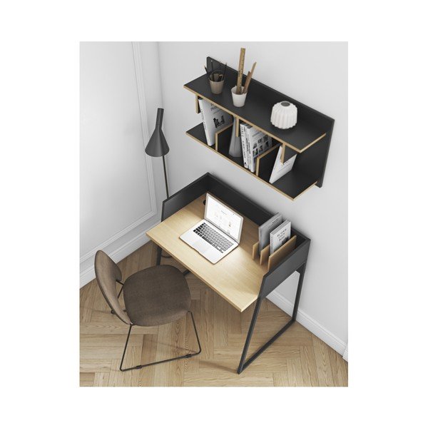 Černý nástěnný policový systém TemaHome Bern, šířka 90 cm-image-3