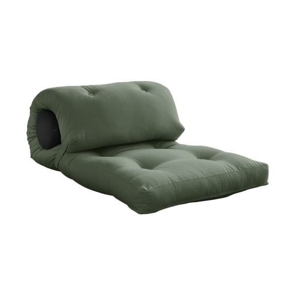 Zelenošedá futonová matrace 70x200 cm Wrap Olive Green/Dark Grey – Karup Design-image-3