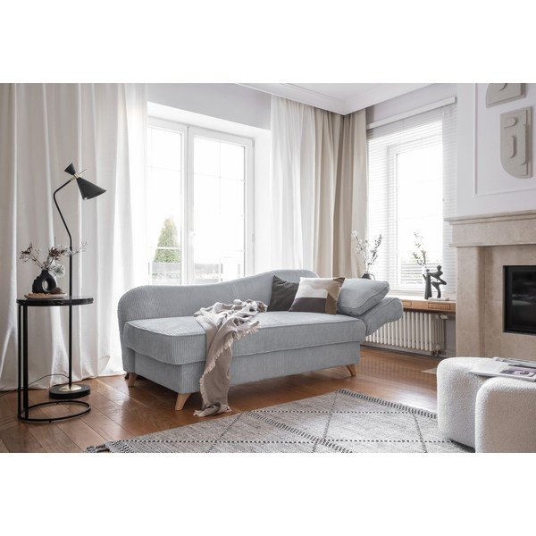 Světle šedá manšestrová lenoška (pravý roh) Chic Charlotte – Miuform-image-2