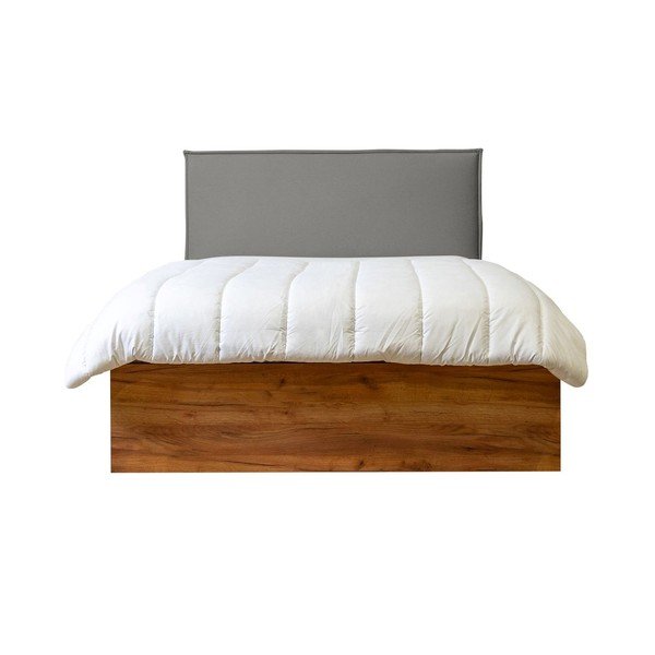 Šedo-přírodní dvoulůžková postel s úložným prostorem s roštem 140x190 cm Cara – Bobochic Paris-image-2