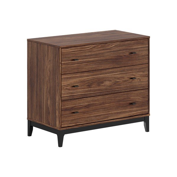 Komoda v dekoru ořechu v tmavě přírodní barvě 100x89x55 cm Ilyas – Vipack