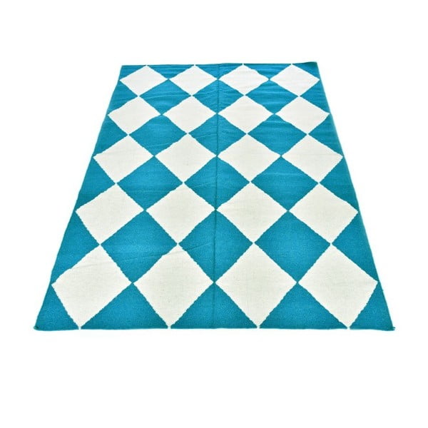 Vlněný koberec Geometry Classic Turquoise, 160x230 cm