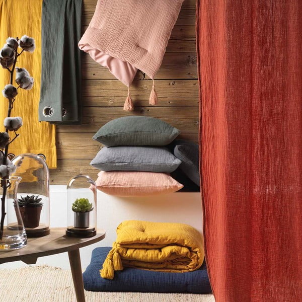 Béžové napínací mušelínové prostěradlo 160x200 cm Angelia – douceur d'intérieur-image-4