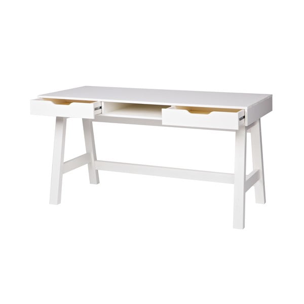 Bílý psací stůl WOOOD Nikki-image-4