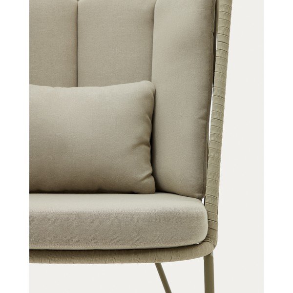 Zelené kovové zahradní křeslo Saconca – Kave Home-image-2