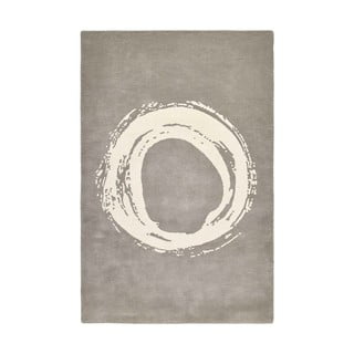 Šedý vlněný koberec Think Rugs Elements Circle, 120 x 170 cm