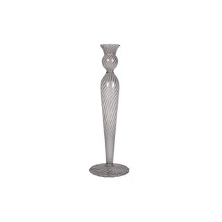 Šedý skleněný svícen PT LIVING Swirl, výška 26,5 cm