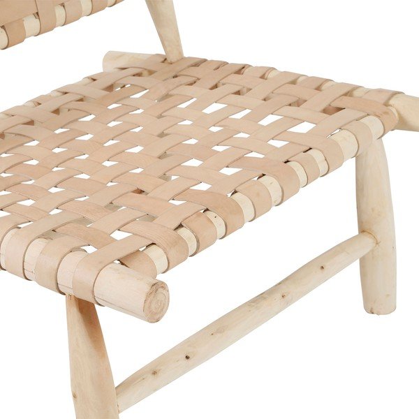 Béžové kožené křeslo Cuir – Sema-image-4
