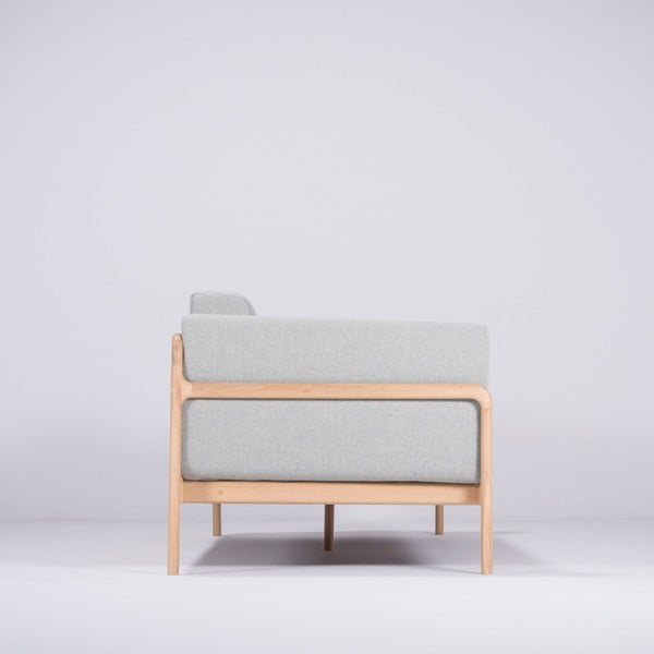 Modrošedá pohovka s konstrukcí z dubového dřeva Gazzda Fawn, 240 cm-image-2