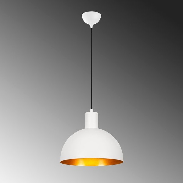 Závěsné svítidlo v bílé a zlaté barvě s kovovým stínidlem ø 30 cm Sivani – Opviq lights-image-2