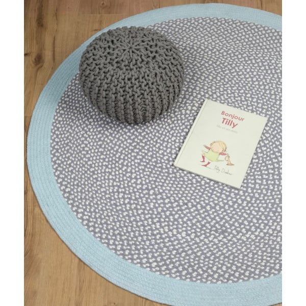 Dětský modrý ručně vyrobený koberec Nattiot Brenda, ∅ 120 cm-image-2