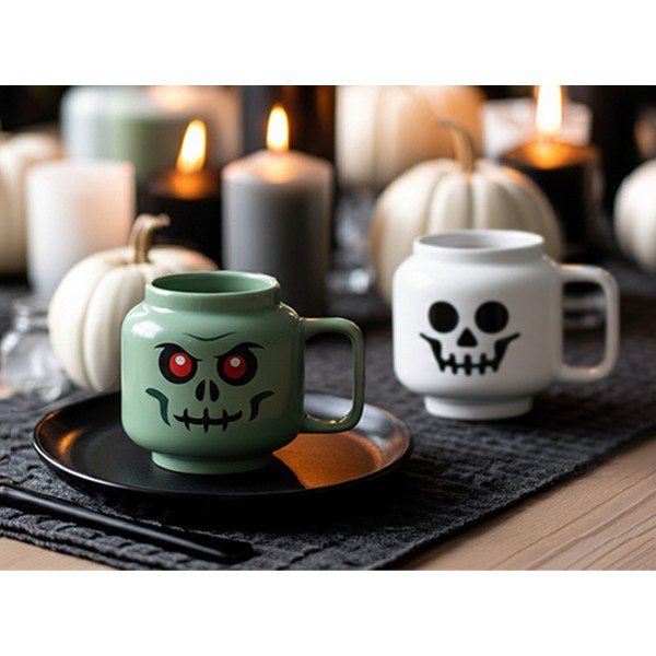Zelený keramický dětský hrnek na latte 255 ml Skeleton – LEGO®-image-3