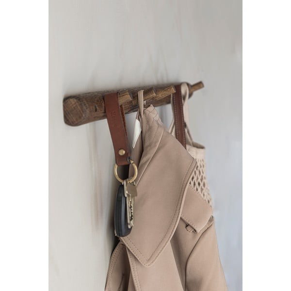 Hnědý nástěnný věšák z dubového dřeva 72 cm Roots – Mette Ditmer Denmark-image-3