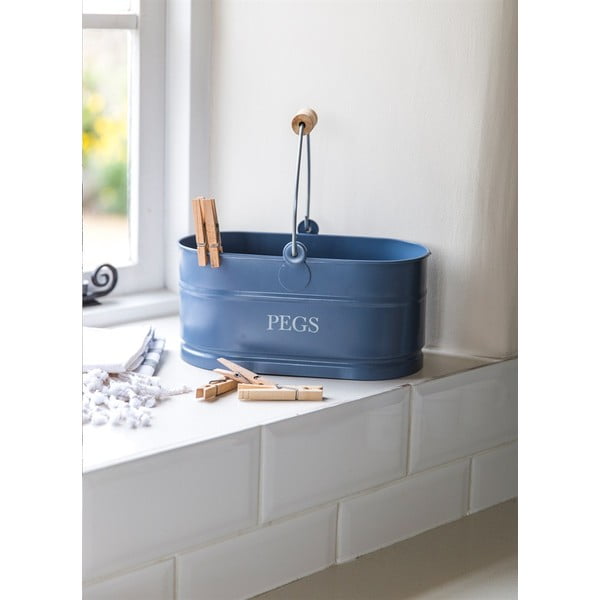 Košík na kolíčky Peg Bucket, modrý-image-1