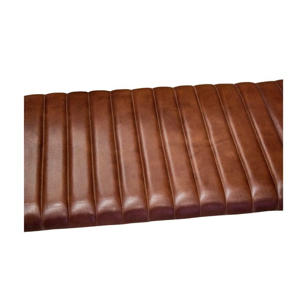 Hnědá kožená lavice – Antic Line-image-2