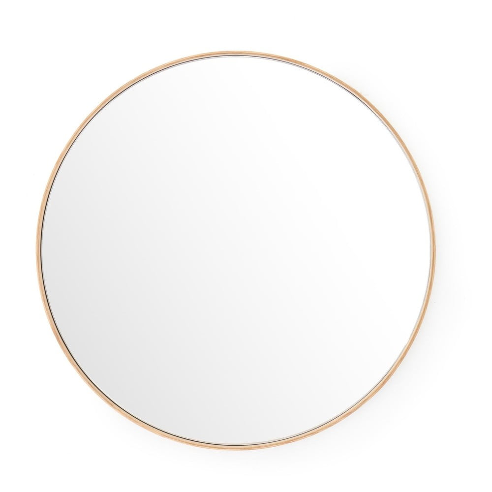 Nástěnné zrcadlo s rámem z dubového dřeva Wireworks Glance, ⌀ 66 cm