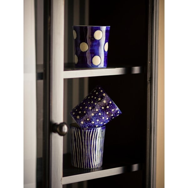 Tmavě modré šálky v sadě 3 ks na espresso z kameniny 190 ml Minoa – Bloomingville-image-2