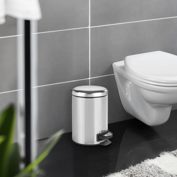 Pedálový odpadkový koš ve stříbrné barvě Wenko Leman Shiny, 3 l-image-1