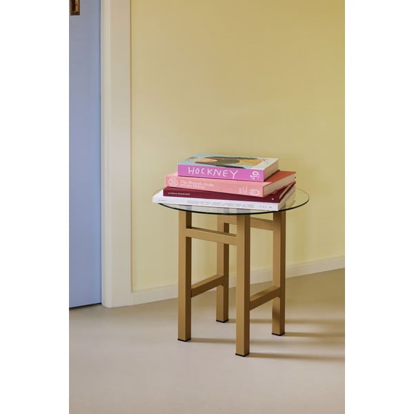 Kulatý odkládací stolek se skleněnou deskou ø 40 cm Elevate – Hübsch-image-1