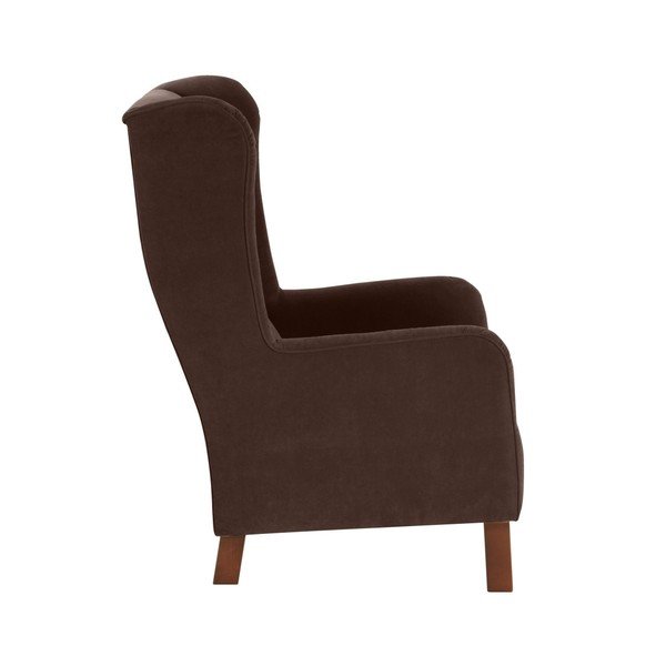 Hnědé křeslo ušák Max Winzer Bruno Velor-image-2