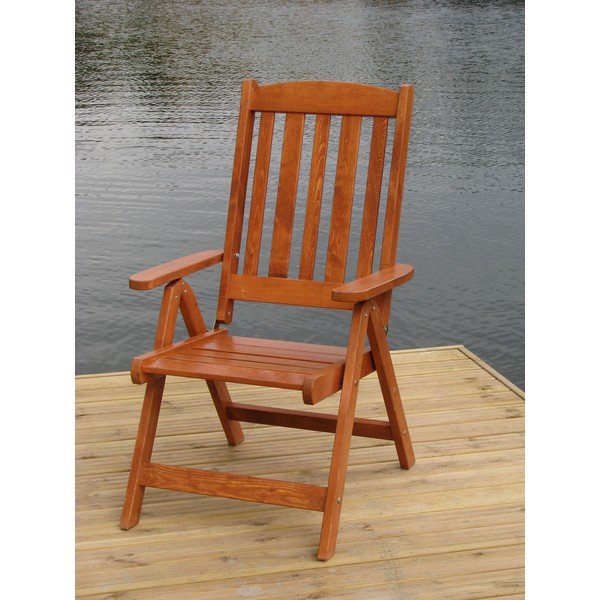 Hnědá dřevěná zahradní židle Luisa – Rojaplast-image-1