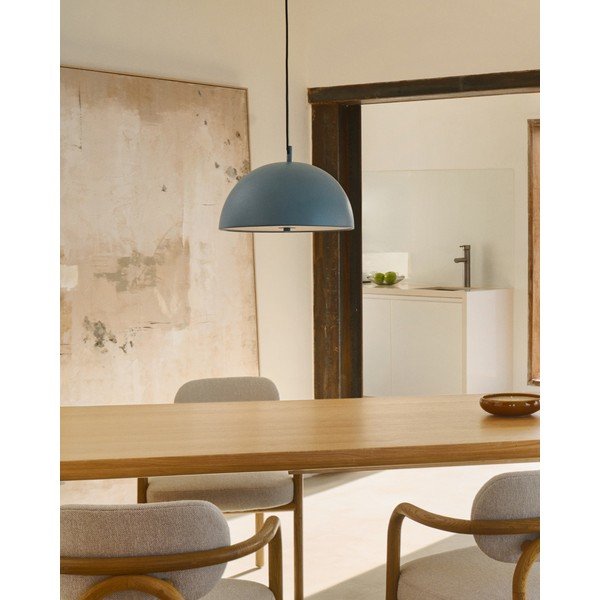 Modré závěsné svítidlo s kovovým stínidlem ø 39,5 cm Catlar – Kave Home-image-1