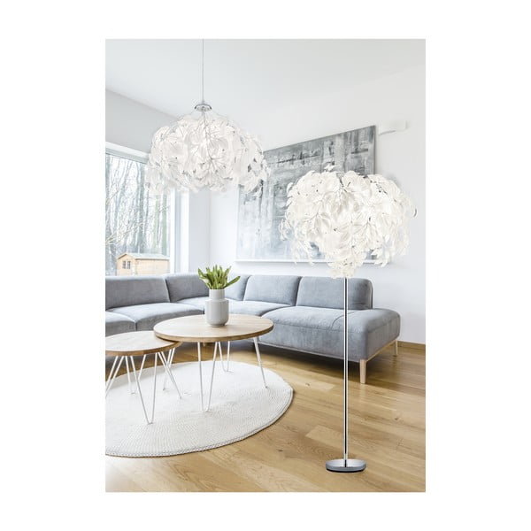 Bílá stojací lampa Reality Leavy, výška 180 cm-image-1