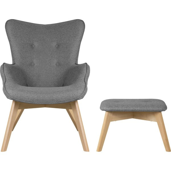 Šedé křeslo s podnožkou Niko – Ropez-image-2