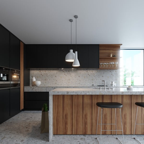 Světle šedé závěsné svítidlo s betonovým stínidlem ø 17 cm Mattia – Sollux-image-1