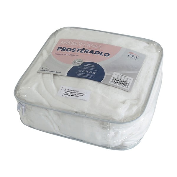 Bílé prostěradlo z mikroflanelu 180x200 cm Exclusive – B.E.S.-image-1