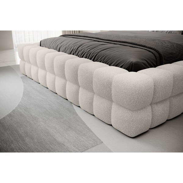 Bílá čalouněná dvoulůžková postel s úložným prostorem s roštem 180x200 cm Dizzle – ELTAP-image-3